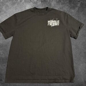 Wobble Factory Graphic T Shirt Mens Black Streetwear Y2K Oversized Large Logo
